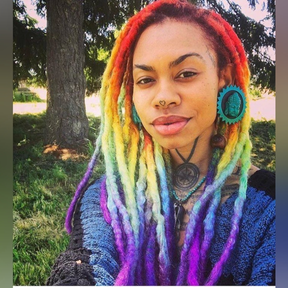 Lisa Frank rainbow 🌈 dreadlocs 30 for$250 only style on Poshmark one of a kind! - Picture 2 of 3